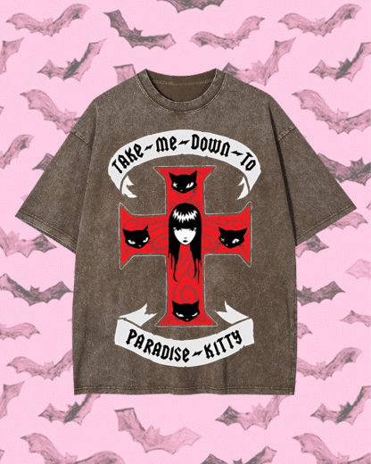 Paradise Kitty Y2k Washed Tee