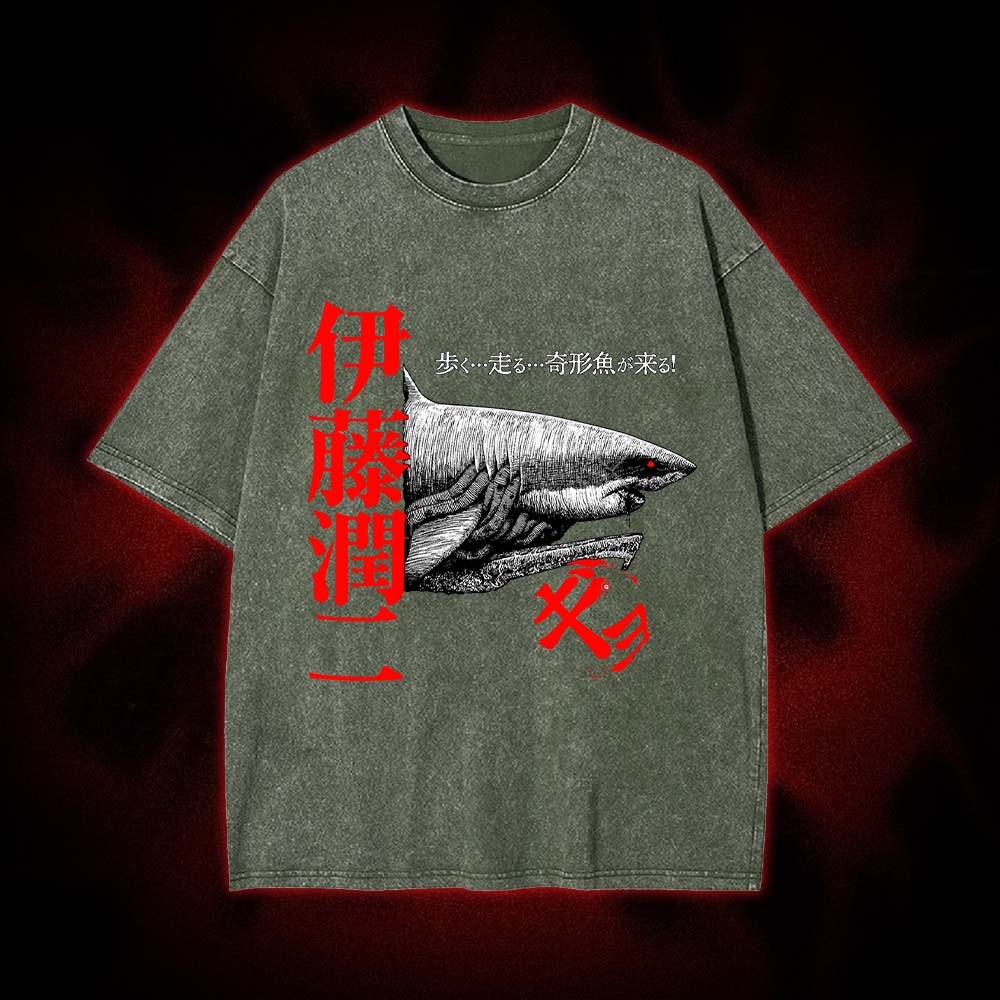Walking Death Shark Washed Tshirt