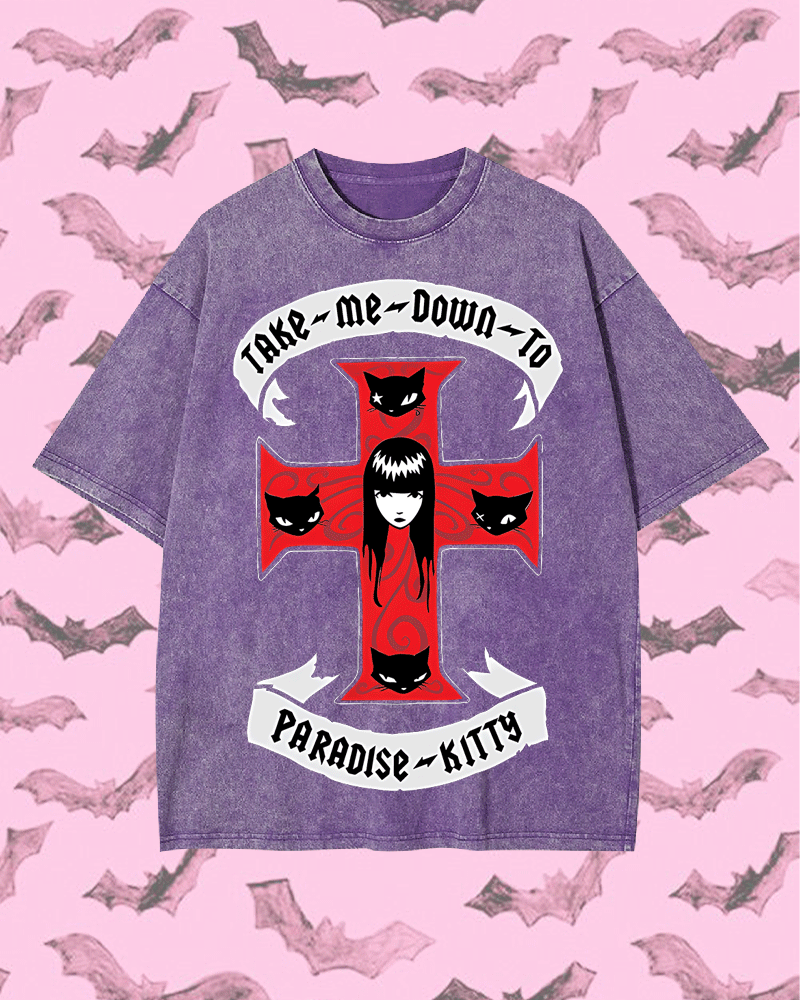 Paradise Kitty Y2k Washed Tee