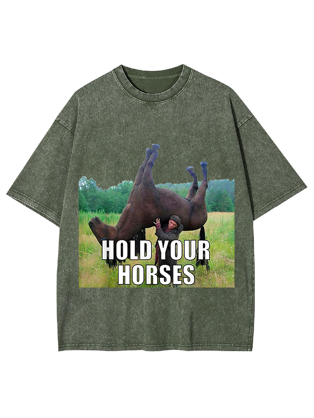 Hold Your Horses Washed Tshirt