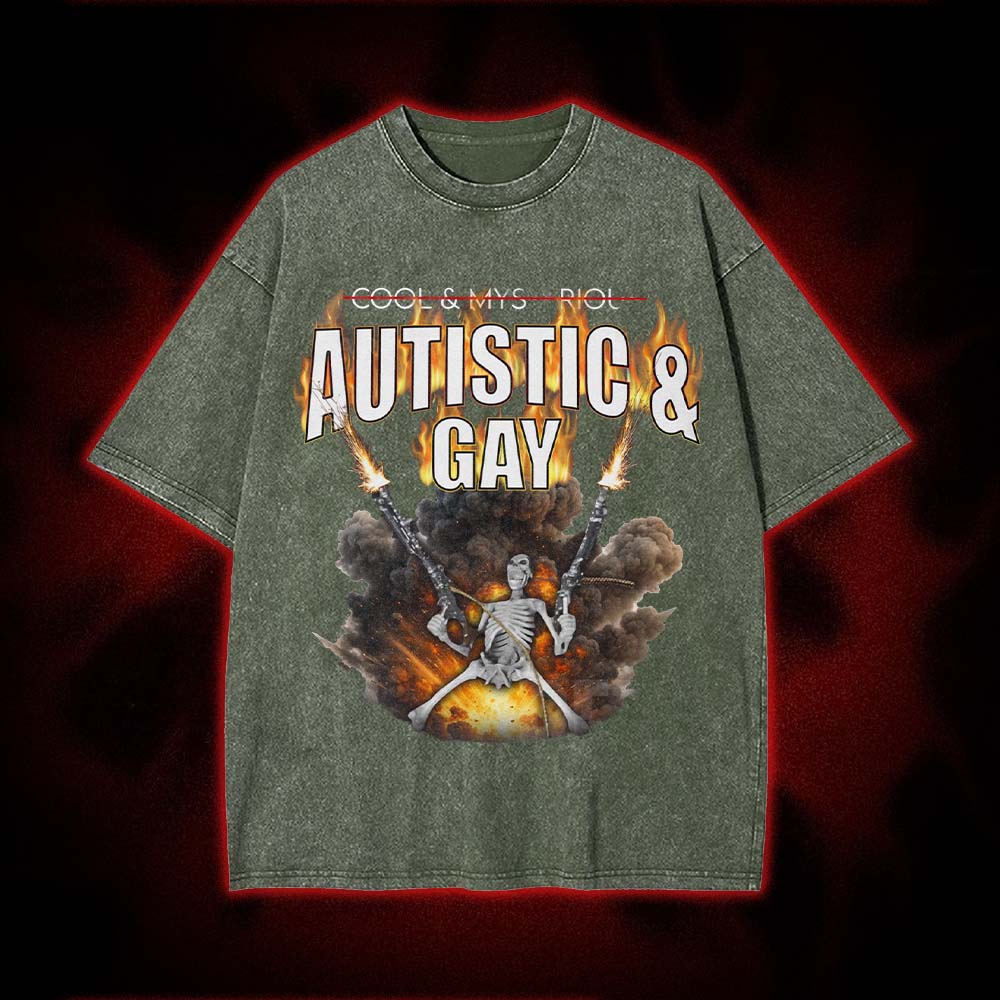 Autistic & Gay Washed Tshirt
