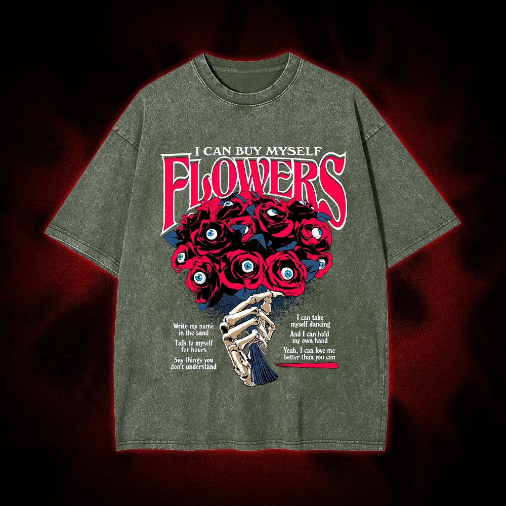 Buy Myself Flowers Washed Tshirt