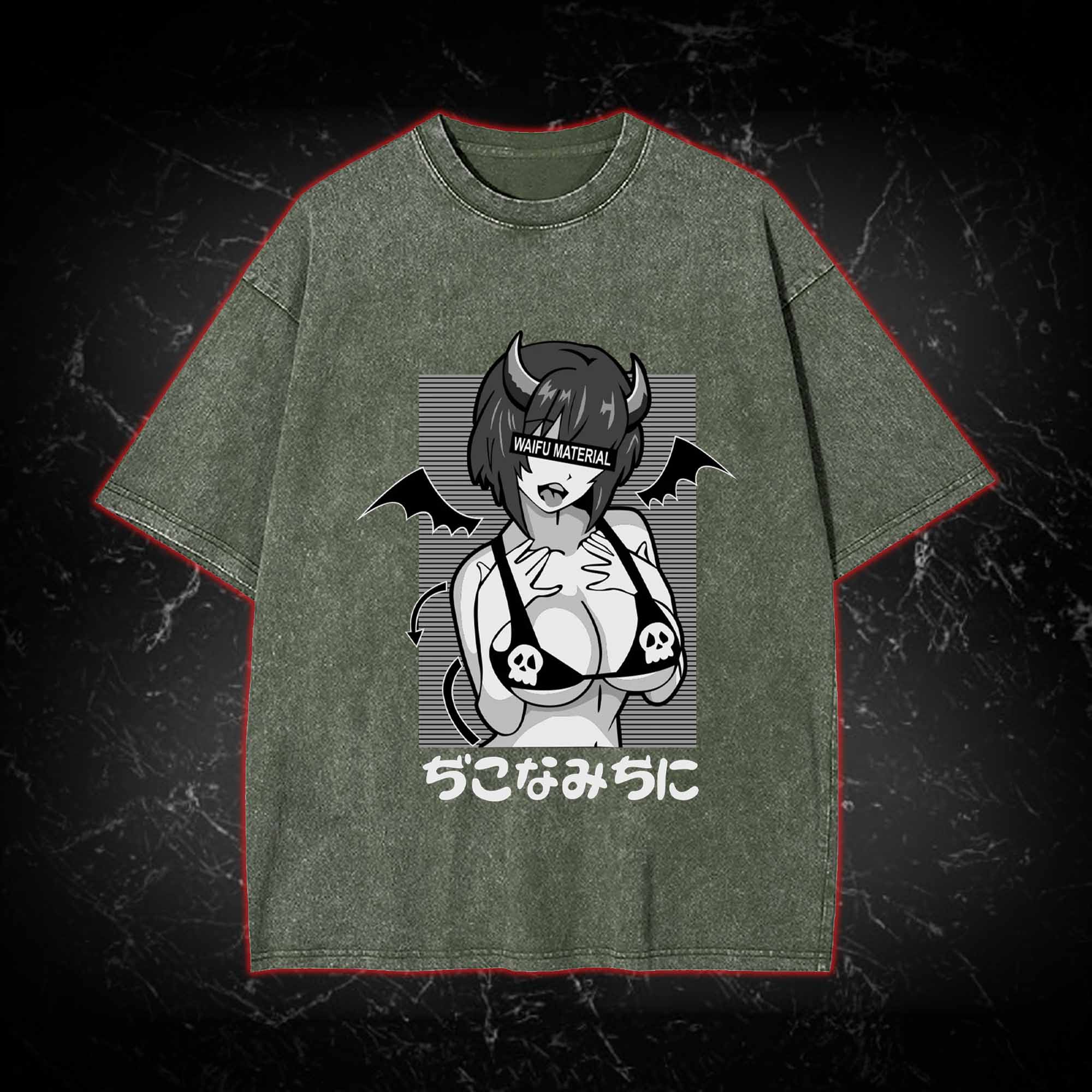 Waifu Material Washed Tshirt