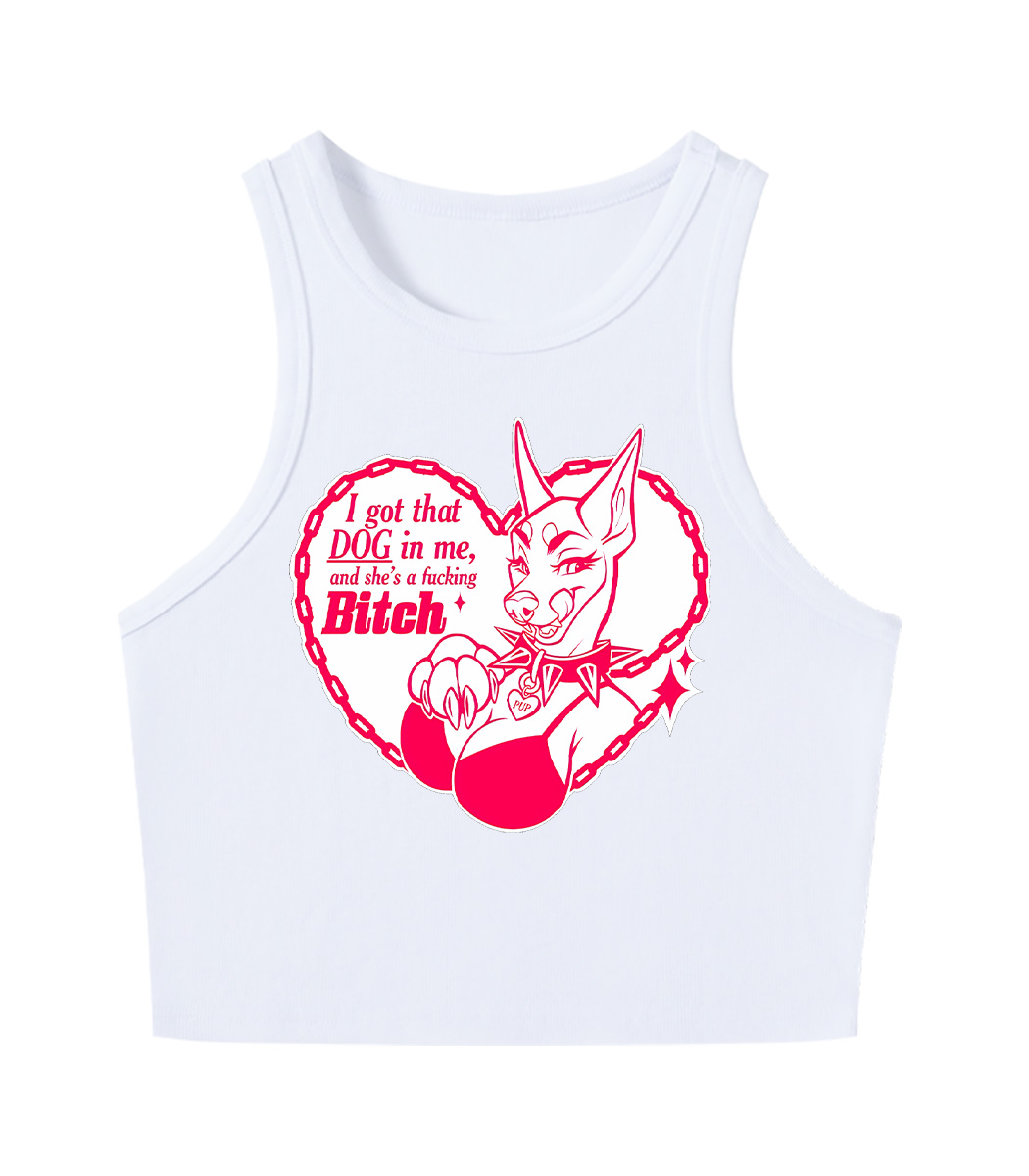 Heart Of A Bad Bitch Y2K Crop Tank Top