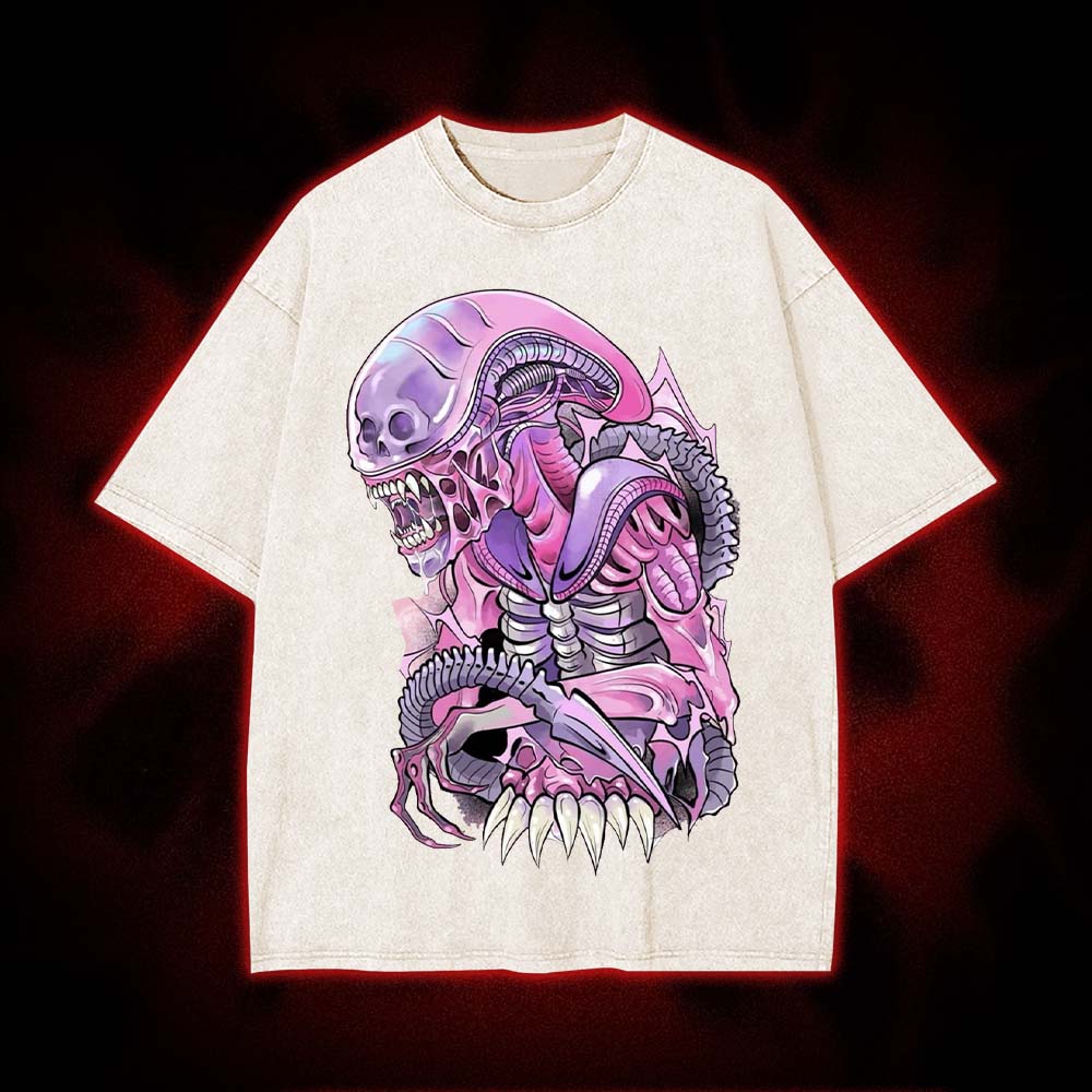 Pink Xenomorph Washed Tshirt