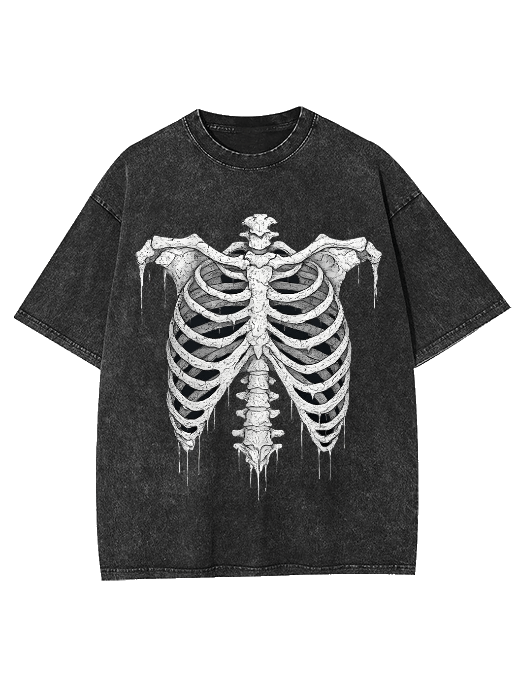 Dripping Skeleton Ribs Washed Tshirt