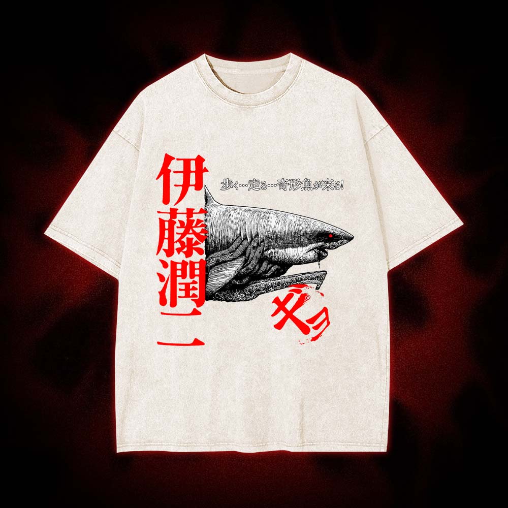 Walking Death Shark Washed Tshirt