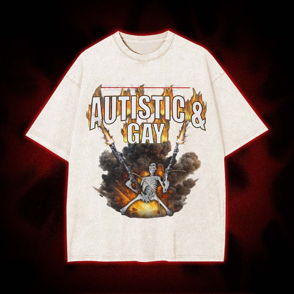Autistic & Gay Washed Tshirt