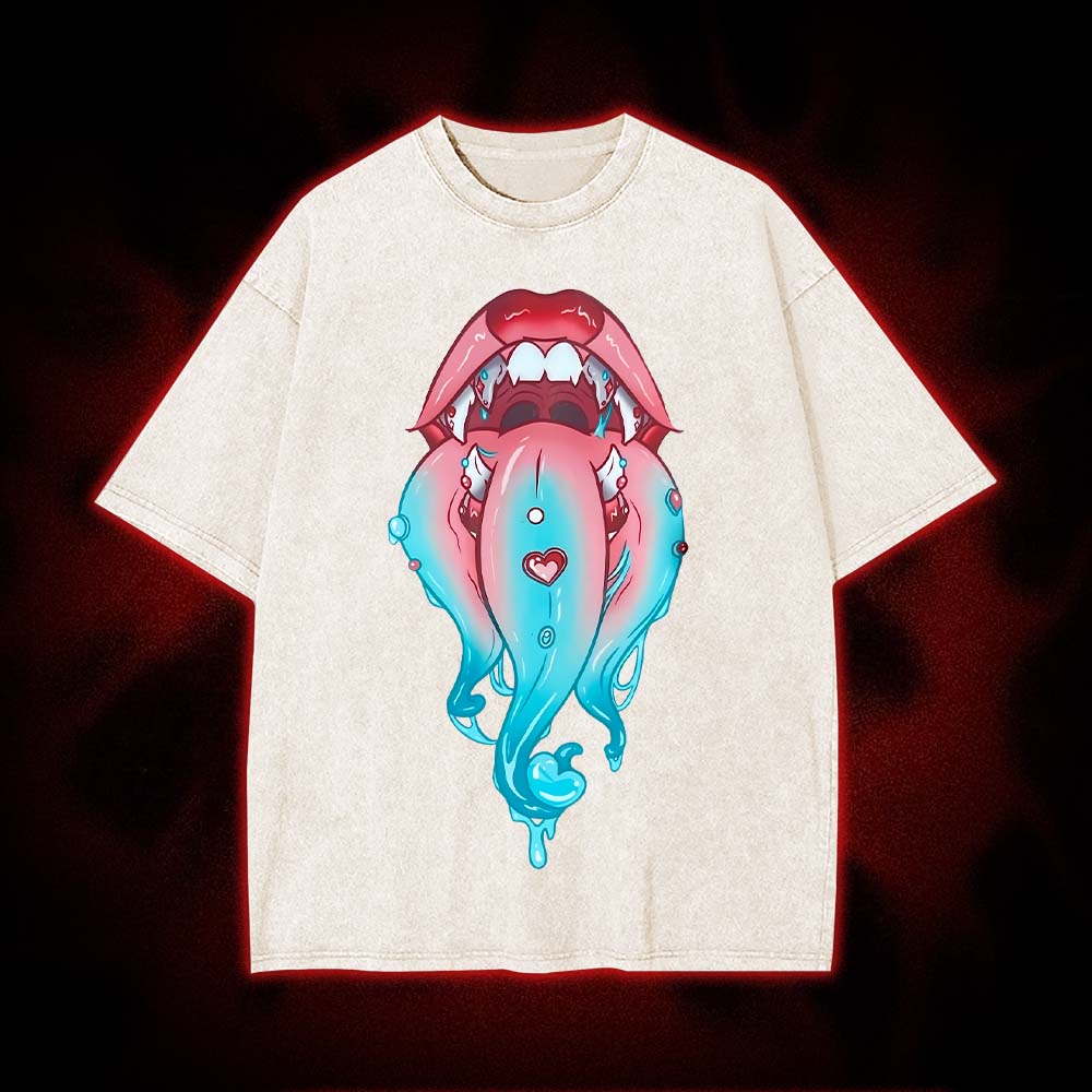 Dripping Monster Mouth Washed Tshirt