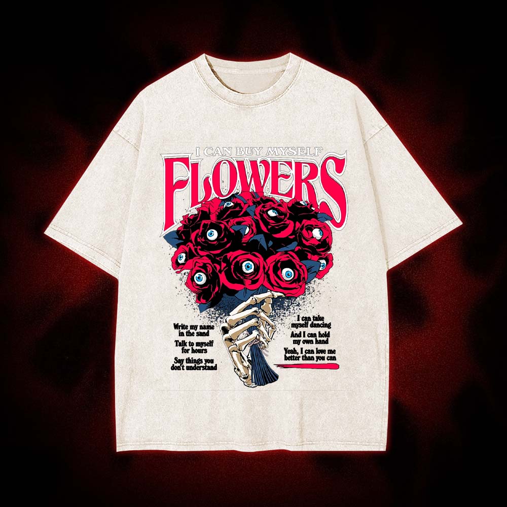 Buy Myself Flowers Washed Tshirt