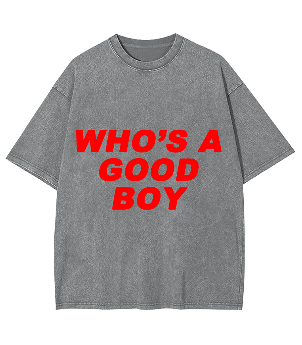 Who's A Good Boy Y2K Washed Tee