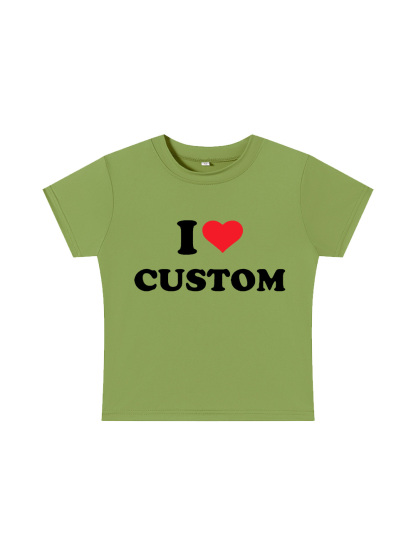 I Love Custom Y2K Baby Tee