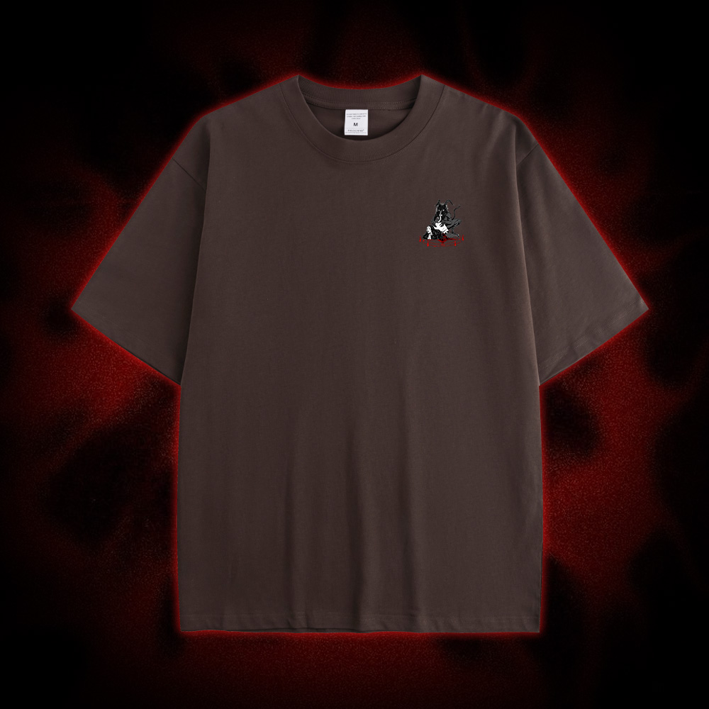 Dark Gothic Demonic Ritual Double Sided Print Washed Tshirt