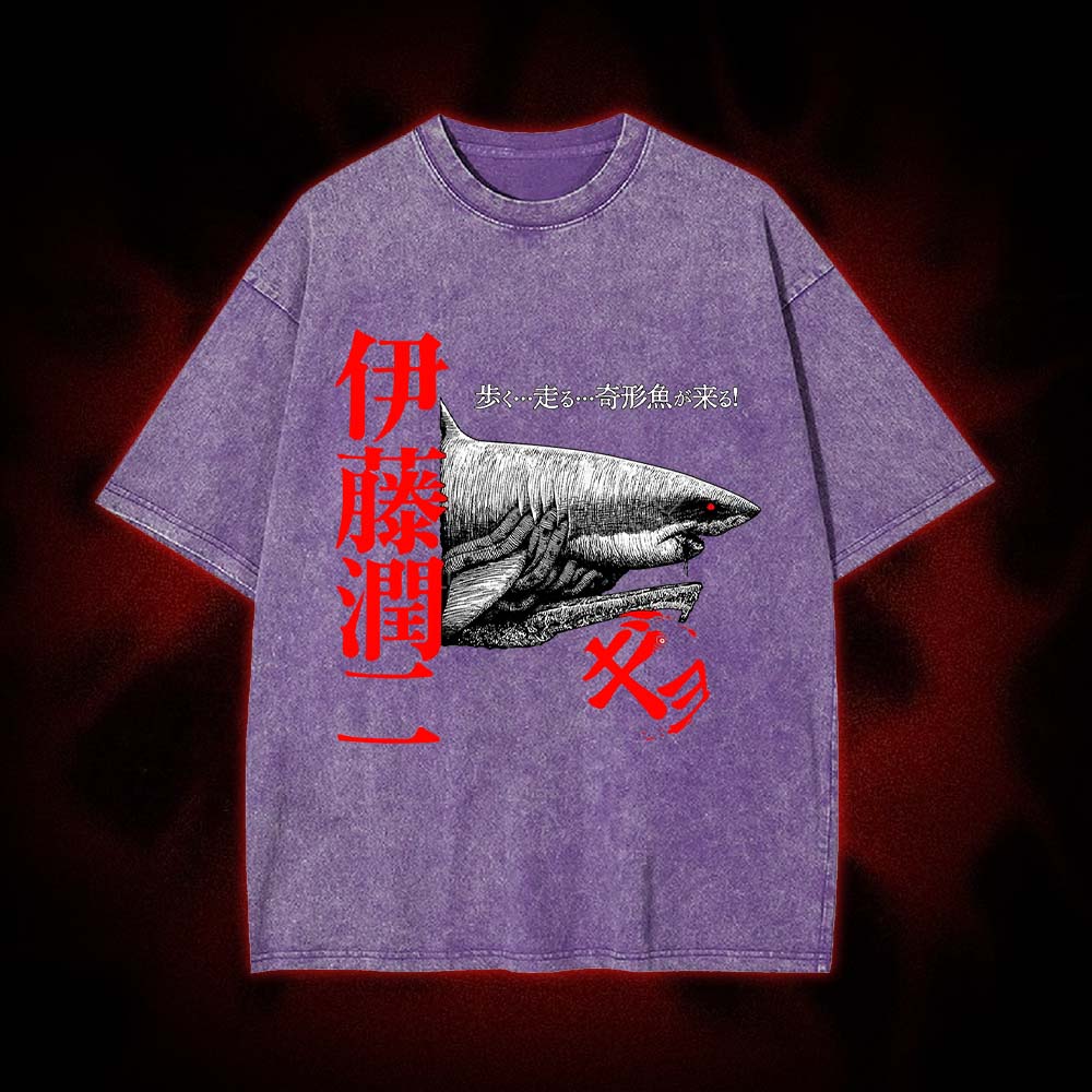 Walking Death Shark Washed Tshirt