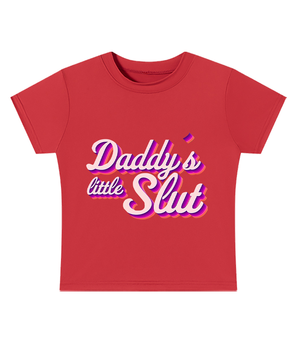Daddy's Little Slut Y2K Baby Tee