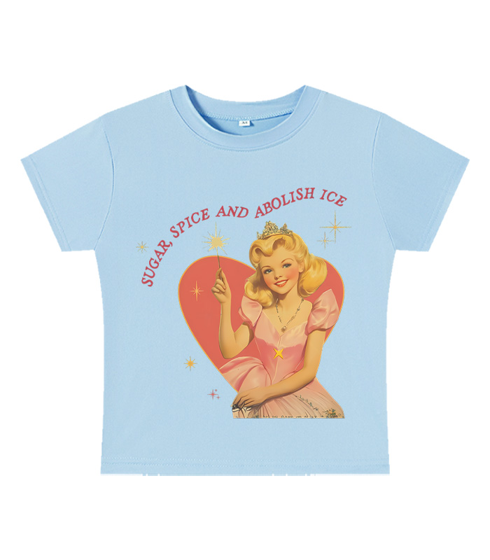 Suger, Spice And Abolish Ice Y2K Baby Tee