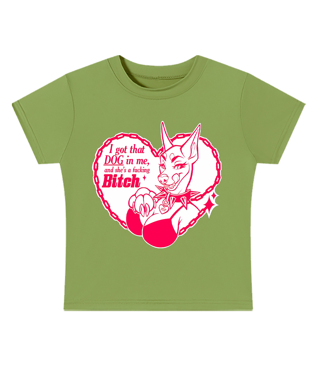 Heart Of A Bad Bitch Y2K Baby Tee