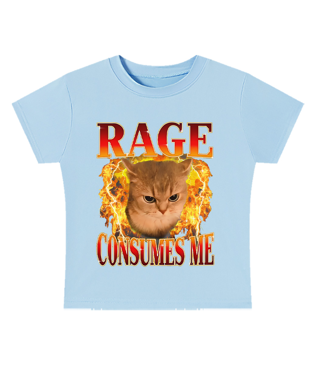 Rage Consumes Me Y2K Baby Tee