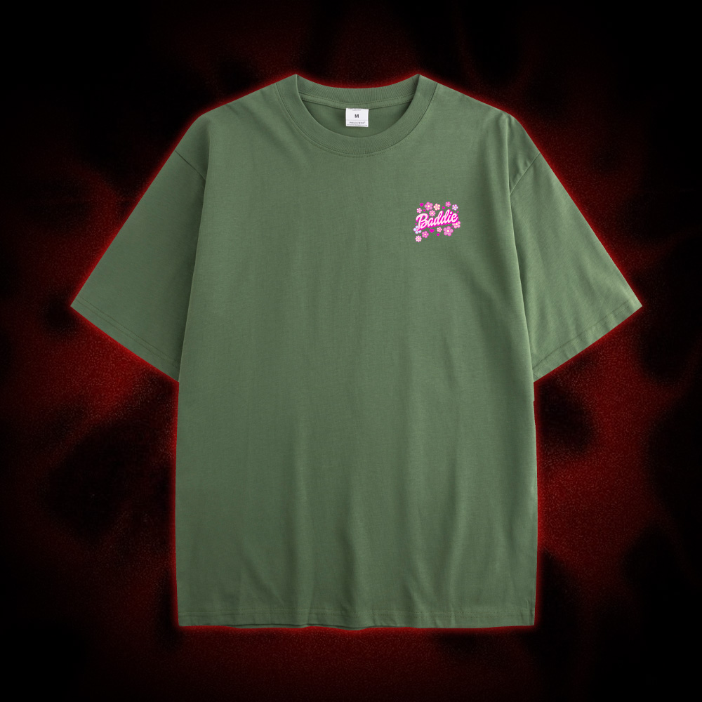 Baddie Double Sided Print Washed Tshirt