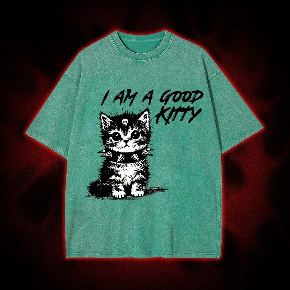 I Am a Good Kitty Washed Tshirt