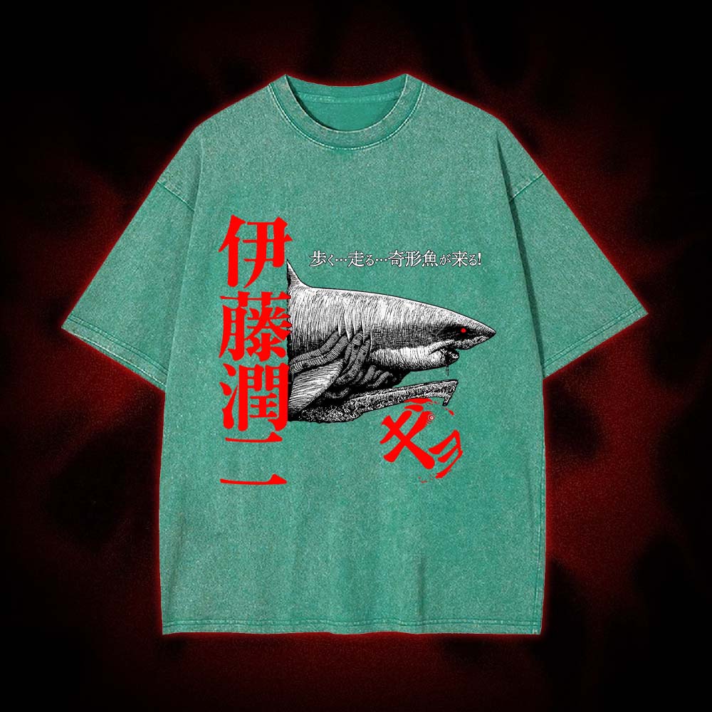 Walking Death Shark Washed Tshirt
