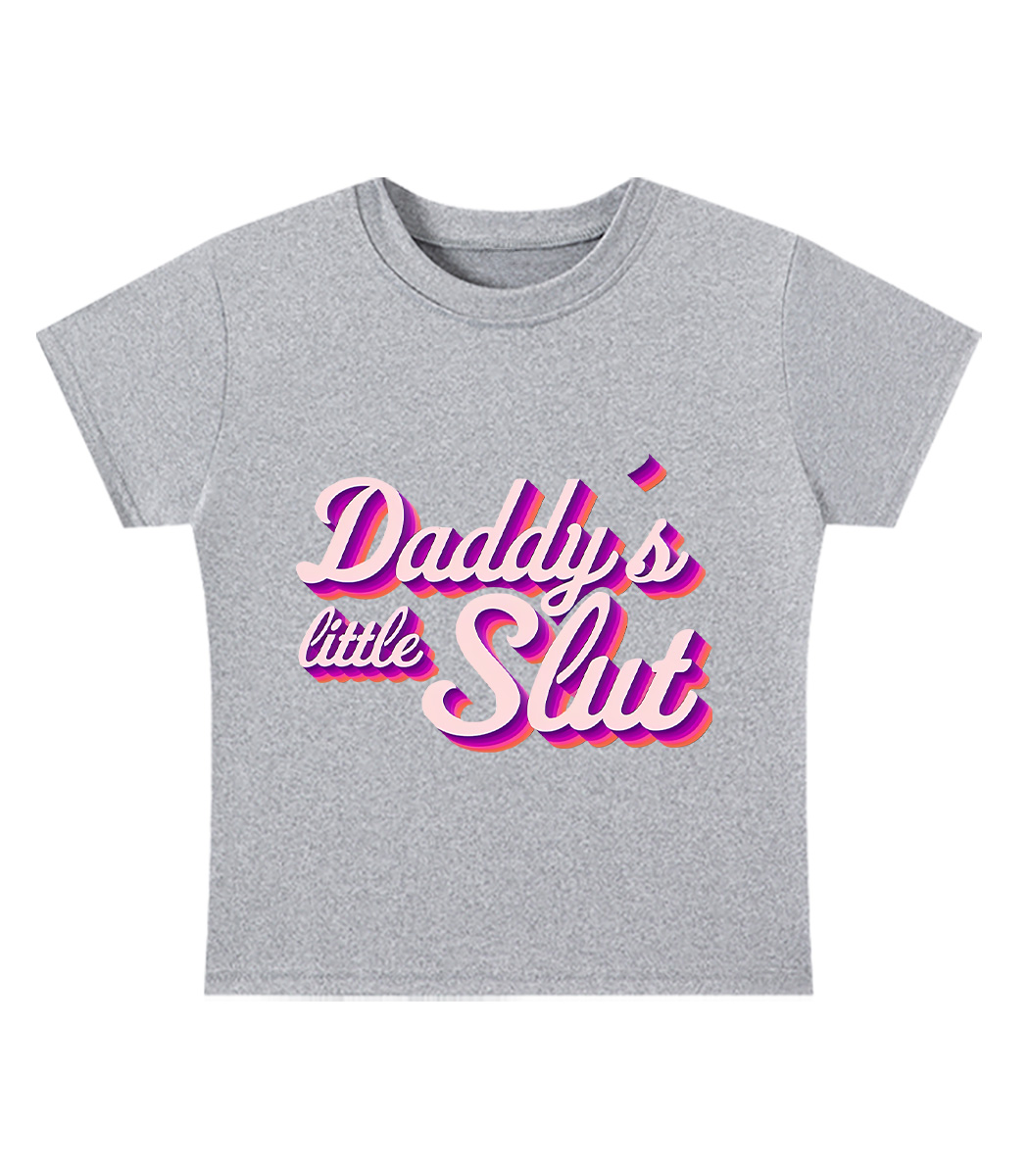 Daddy's Little Slut Y2K Baby Tee
