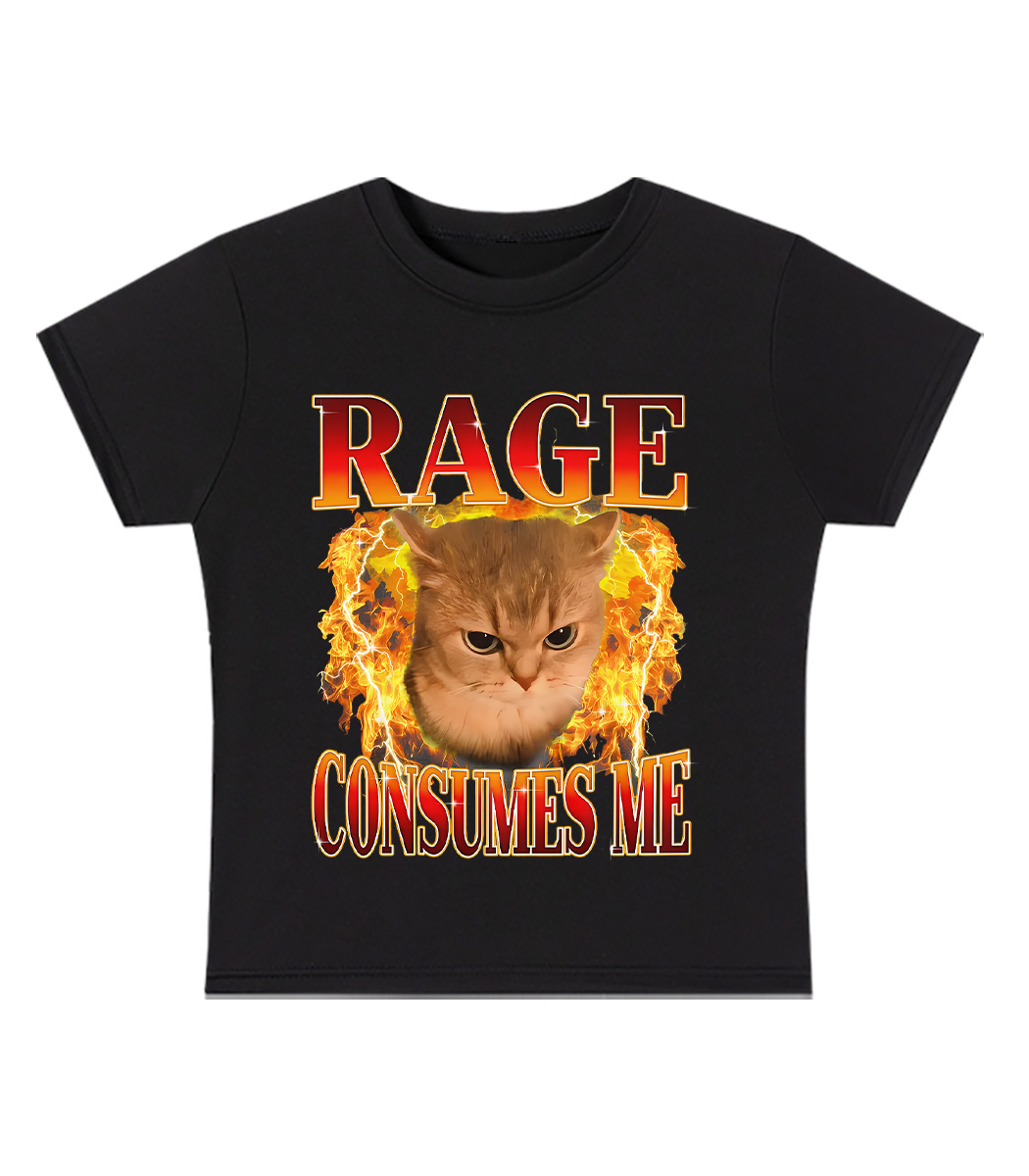 Rage Consumes Me Y2K Baby Tee