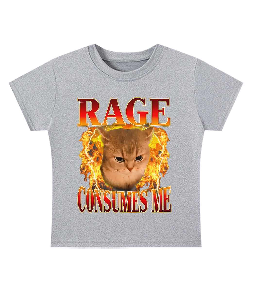 Rage Consumes Me Y2K Baby Tee