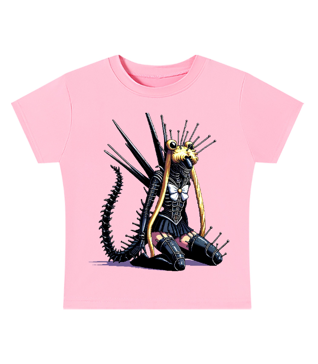 Mecha Siren of the Void Y2K Baby Tee