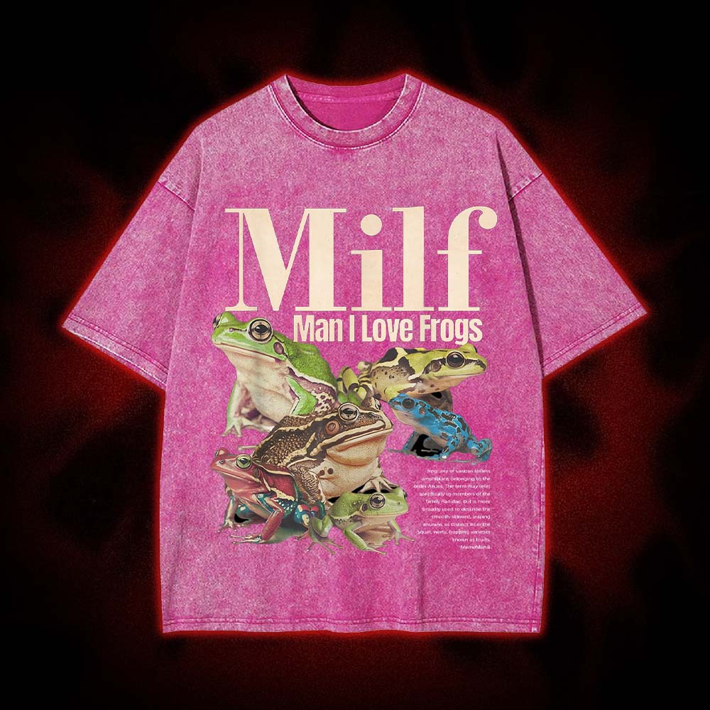 Man I Love Frogs Washed Tshirt