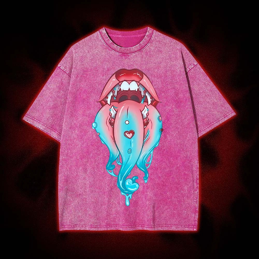 Dripping Monster Mouth Washed Tshirt