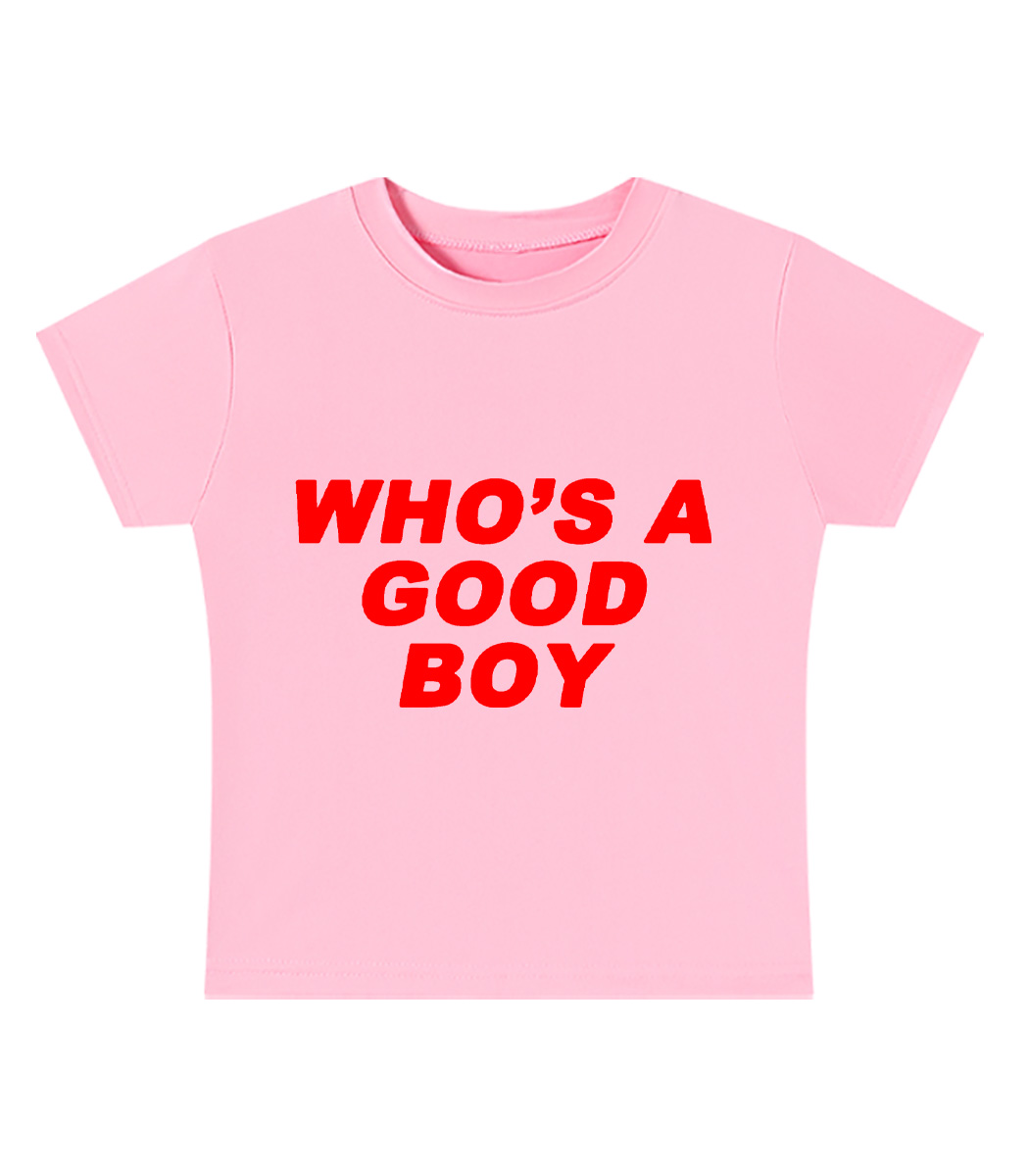 Who's A Good Boy Y2K Baby Tee