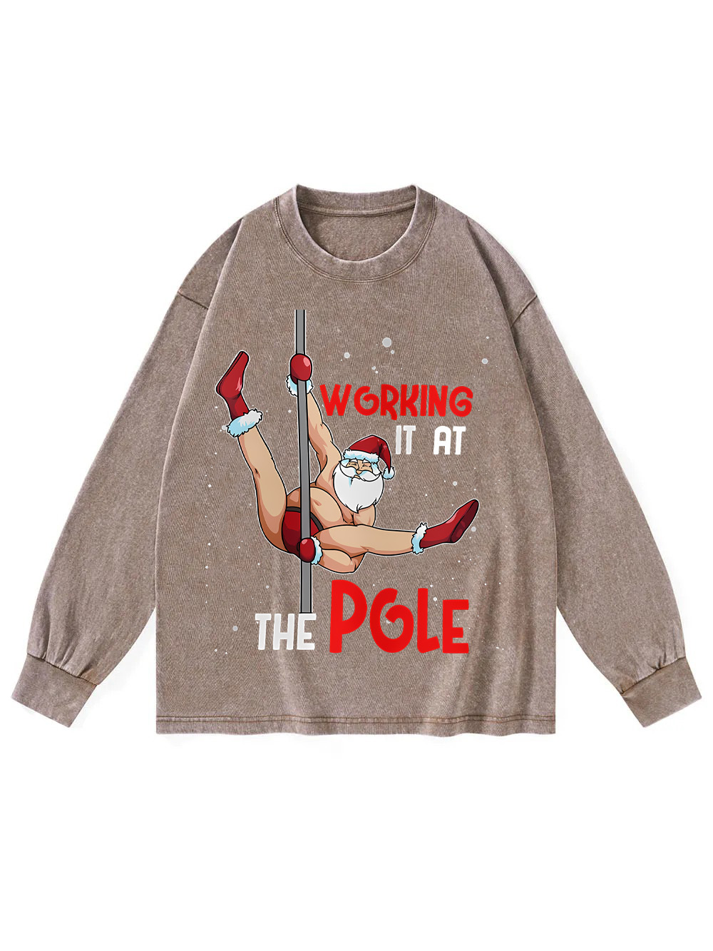 Working It At The Pole Washed Long-Sleeve Tshirt