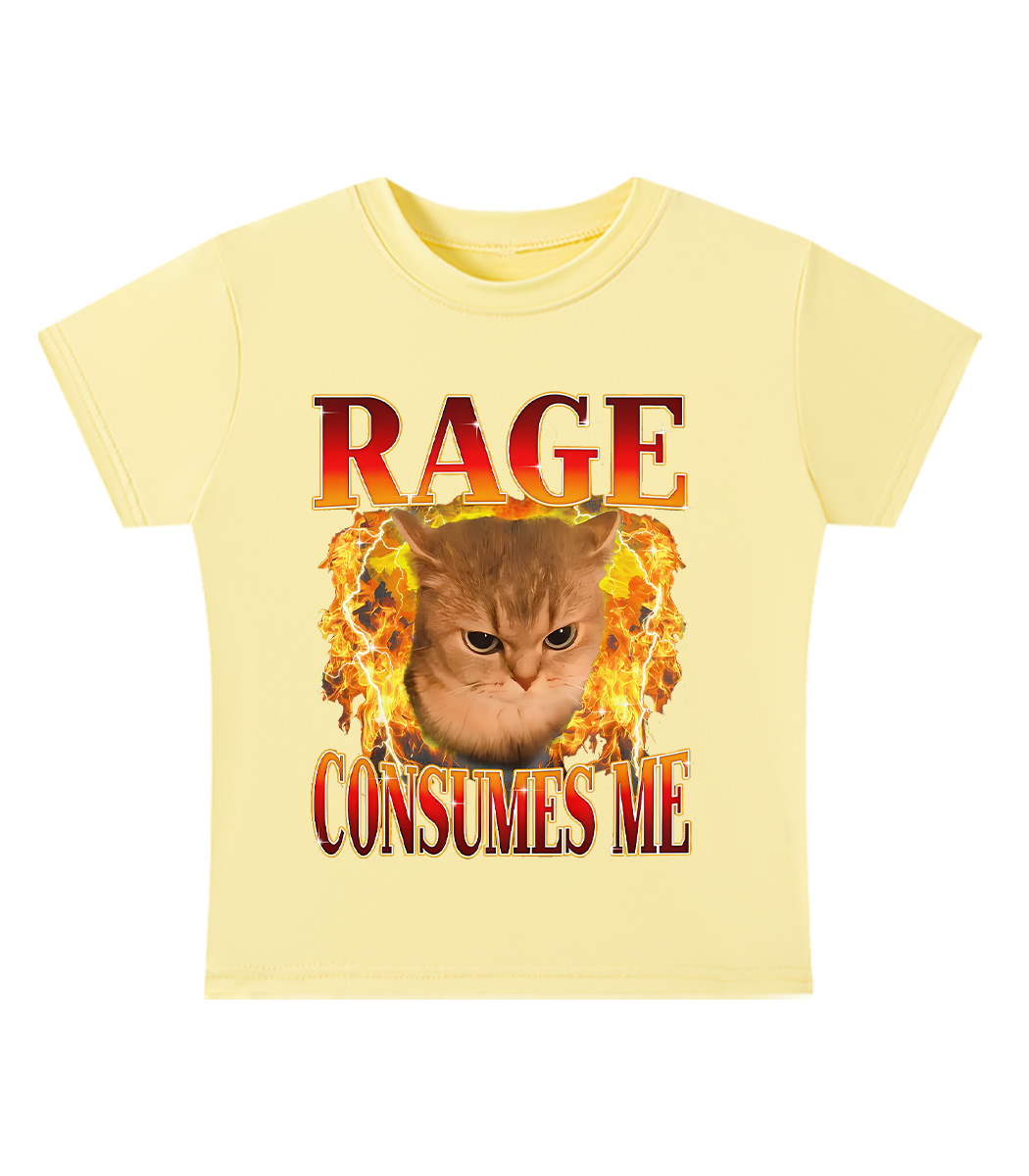 Rage Consumes Me Y2K Baby Tee