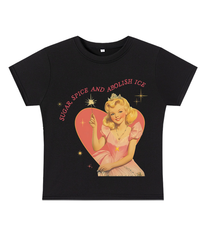 Suger, Spice And Abolish Ice Y2K Baby Tee