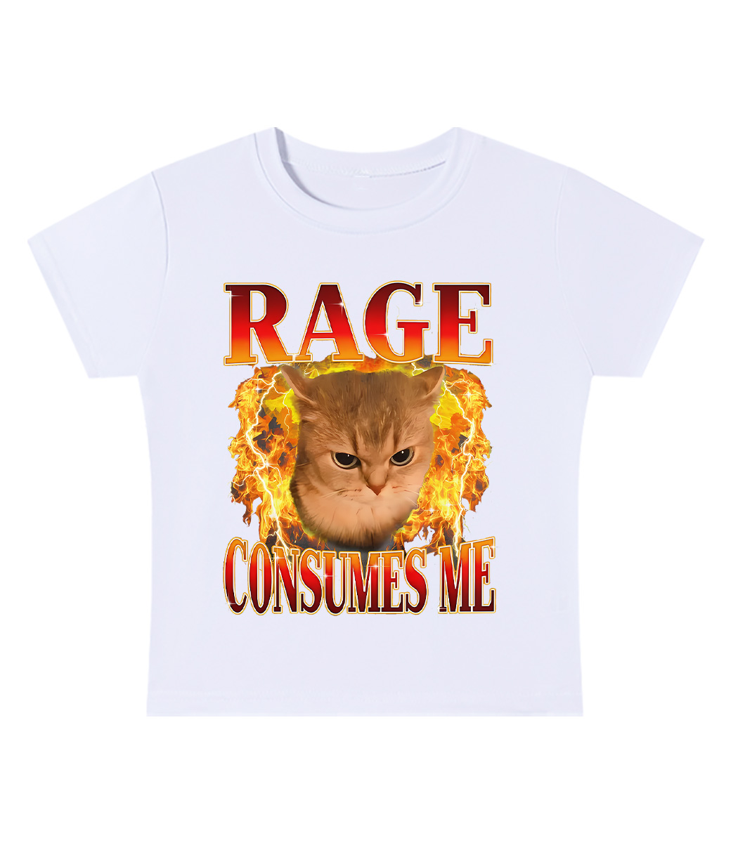 Rage Consumes Me Y2K Baby Tee