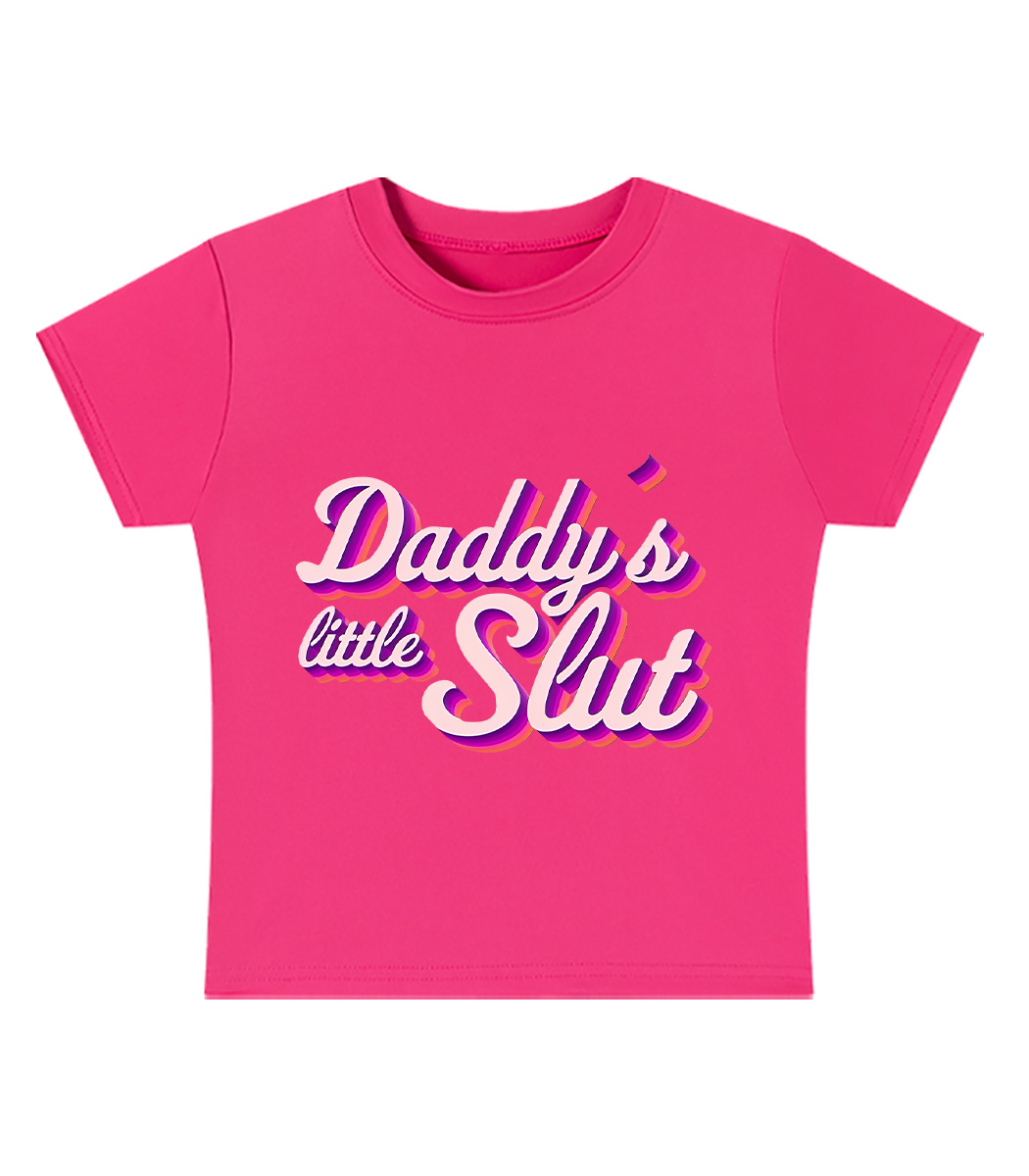 Daddy's Little Slut Y2K Baby Tee