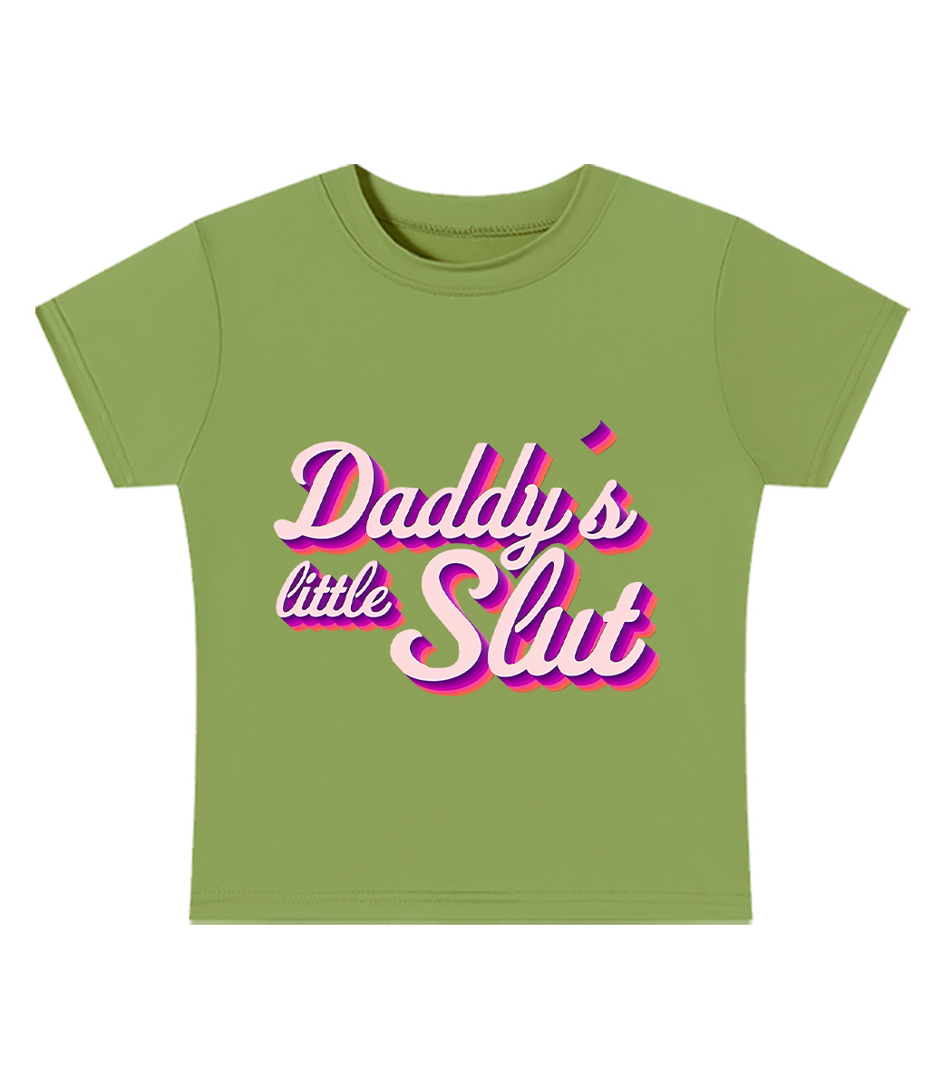 Daddy's Little Slut Y2K Baby Tee