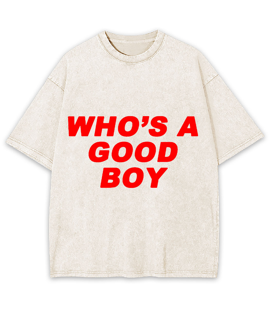 Who's A Good Boy Y2K Washed Tee