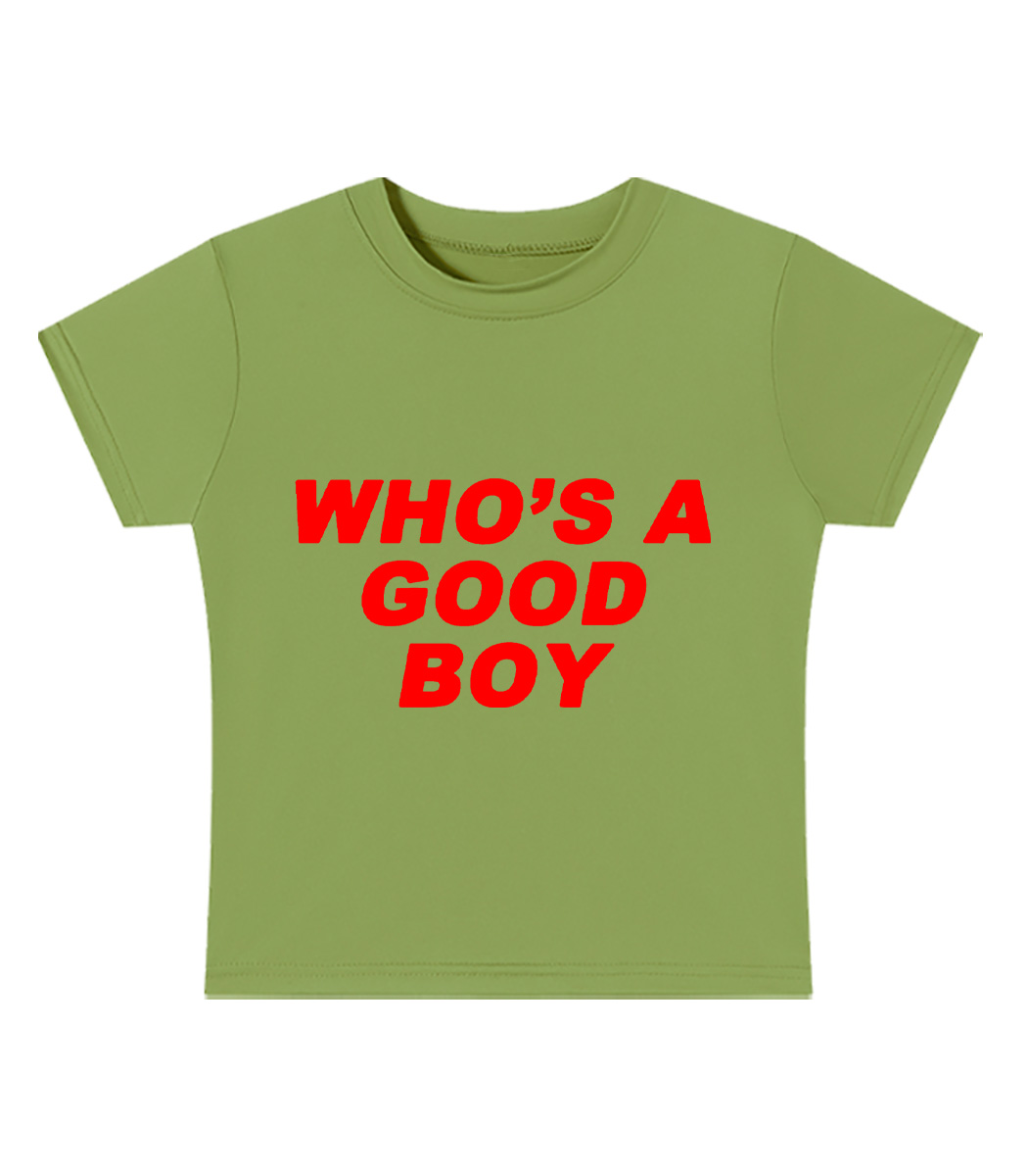 Who's A Good Boy Y2K Baby Tee