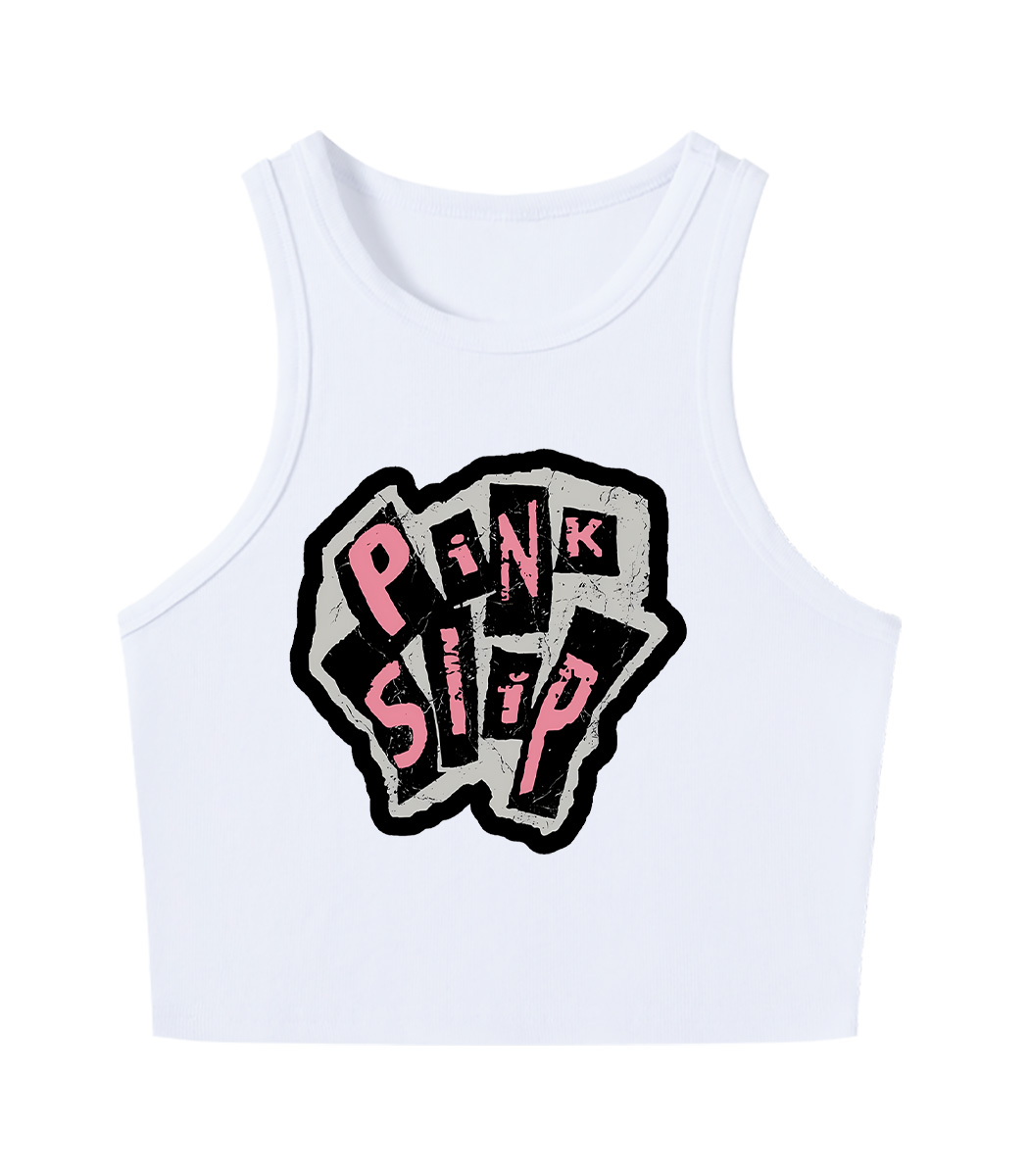 Pink Slip Y2K Crop Tank Top