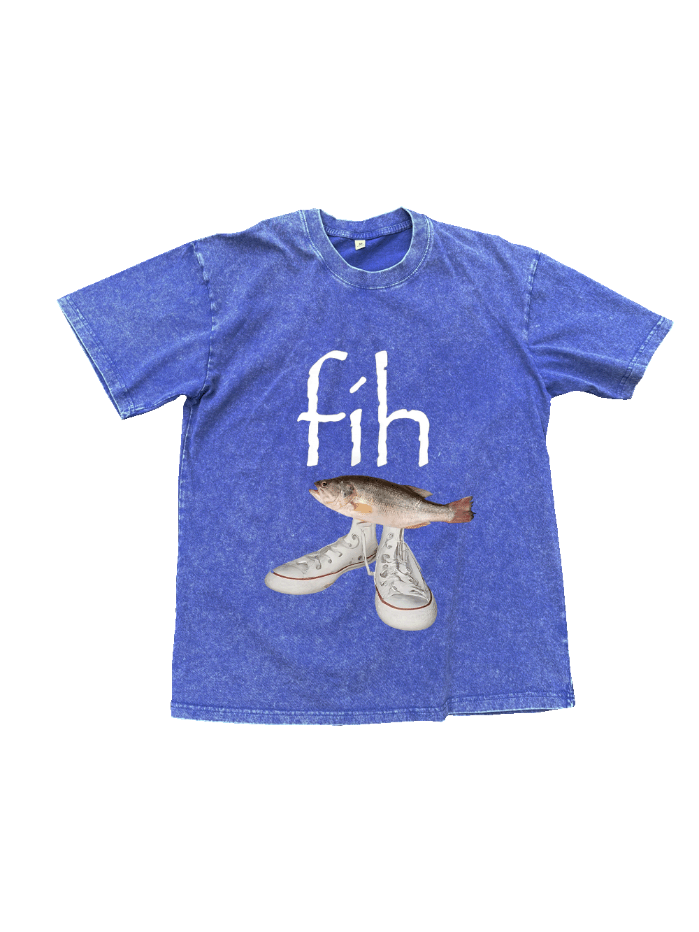 "Fih" Funny Misspelled Fish Meme Washed Tshirt