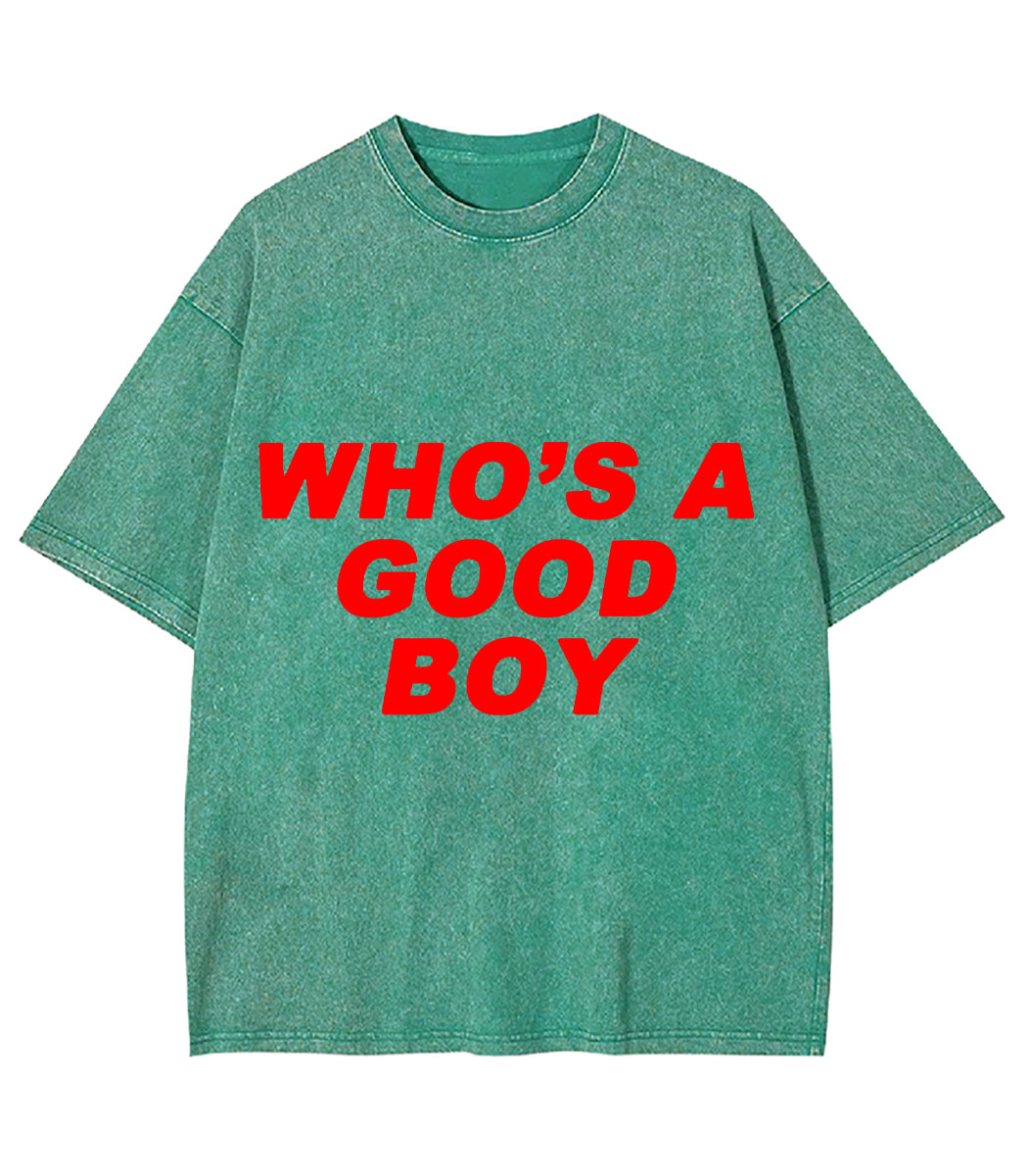 Who's A Good Boy Y2K Washed Tee