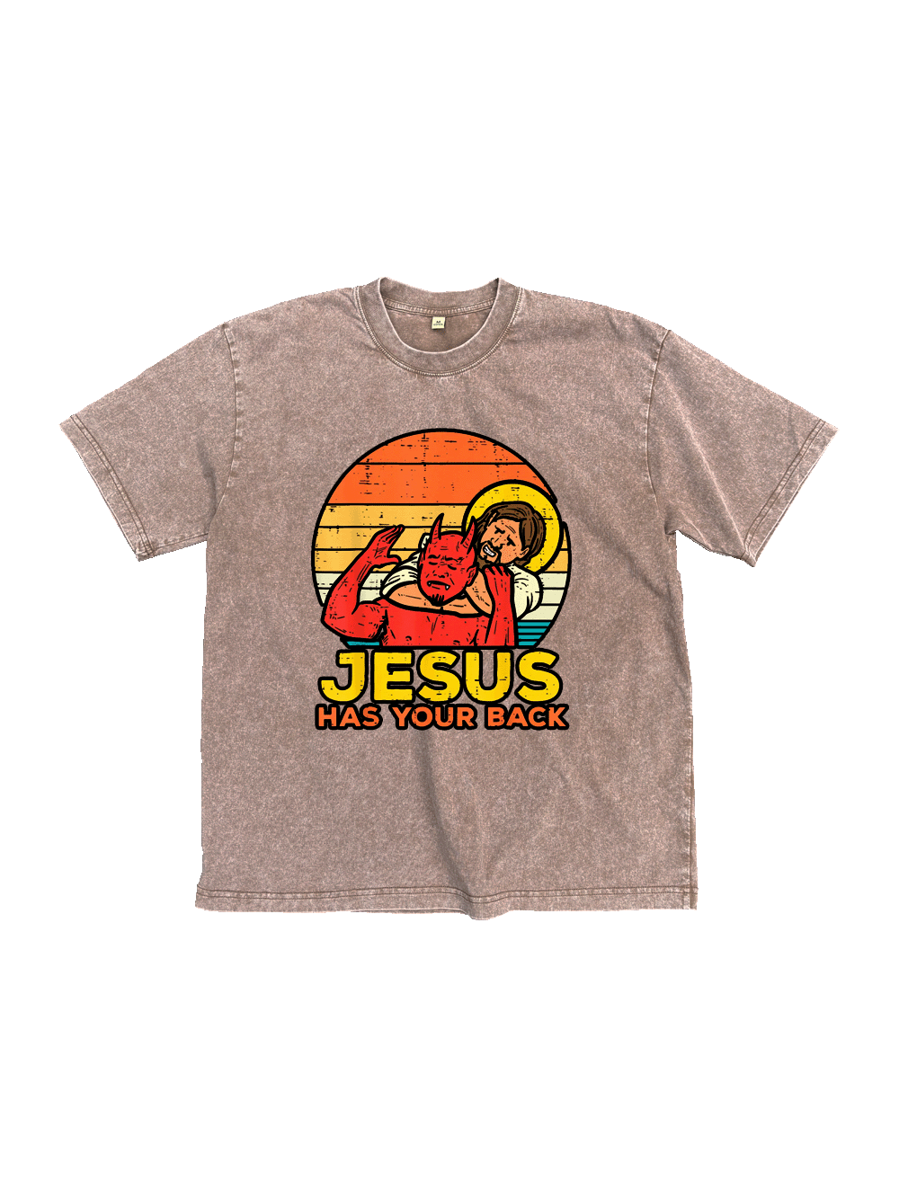 Jesus Tem Suas Costas Washed Tshirt