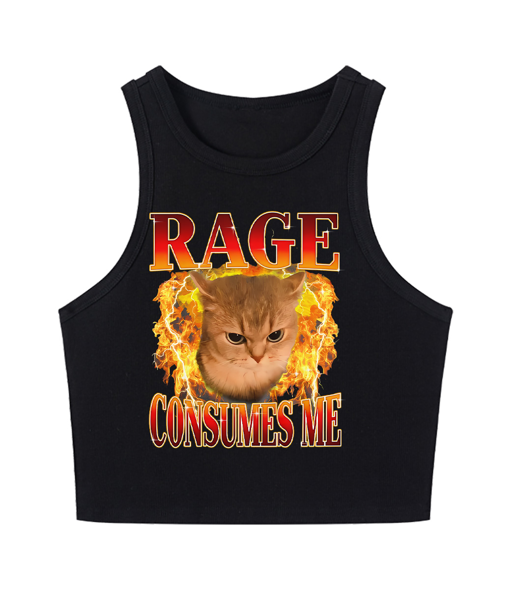Rage Consumes Me Y2K Crop Tank Top