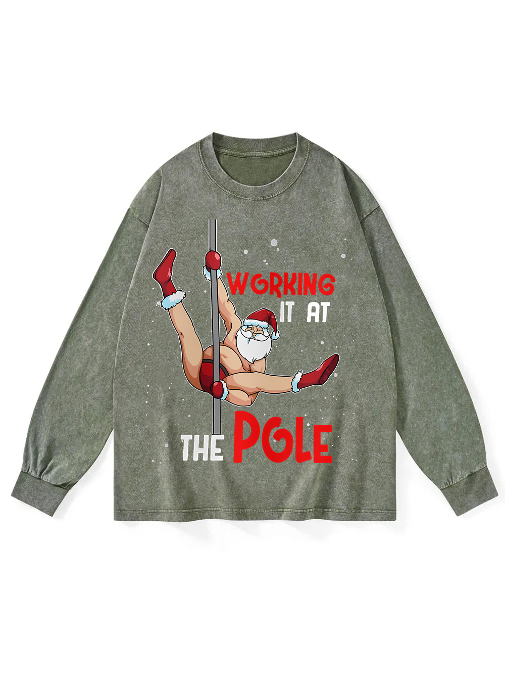 Working It At The Pole Washed Long-Sleeve Tshirt