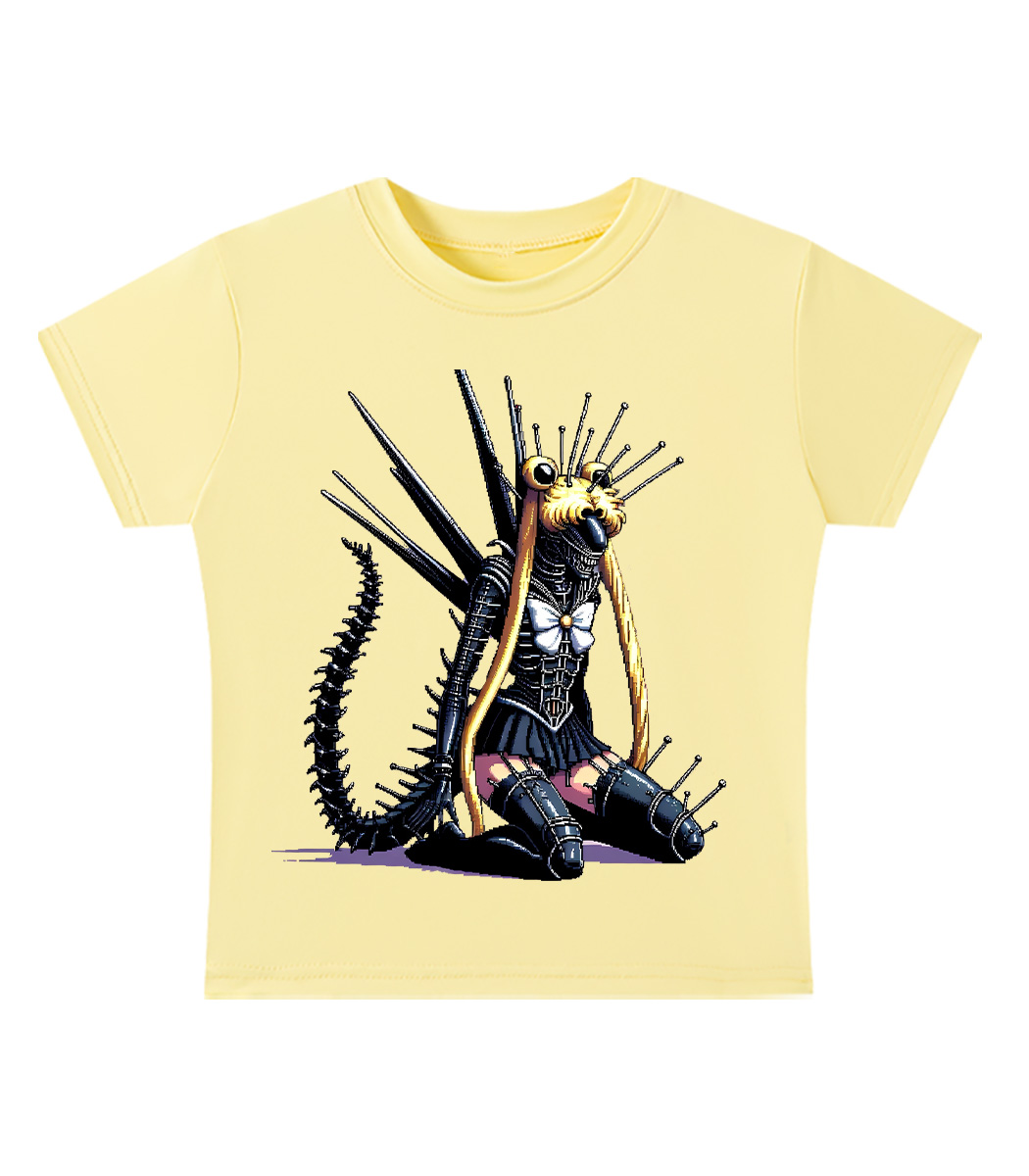 Mecha Siren of the Void Y2K Baby Tee