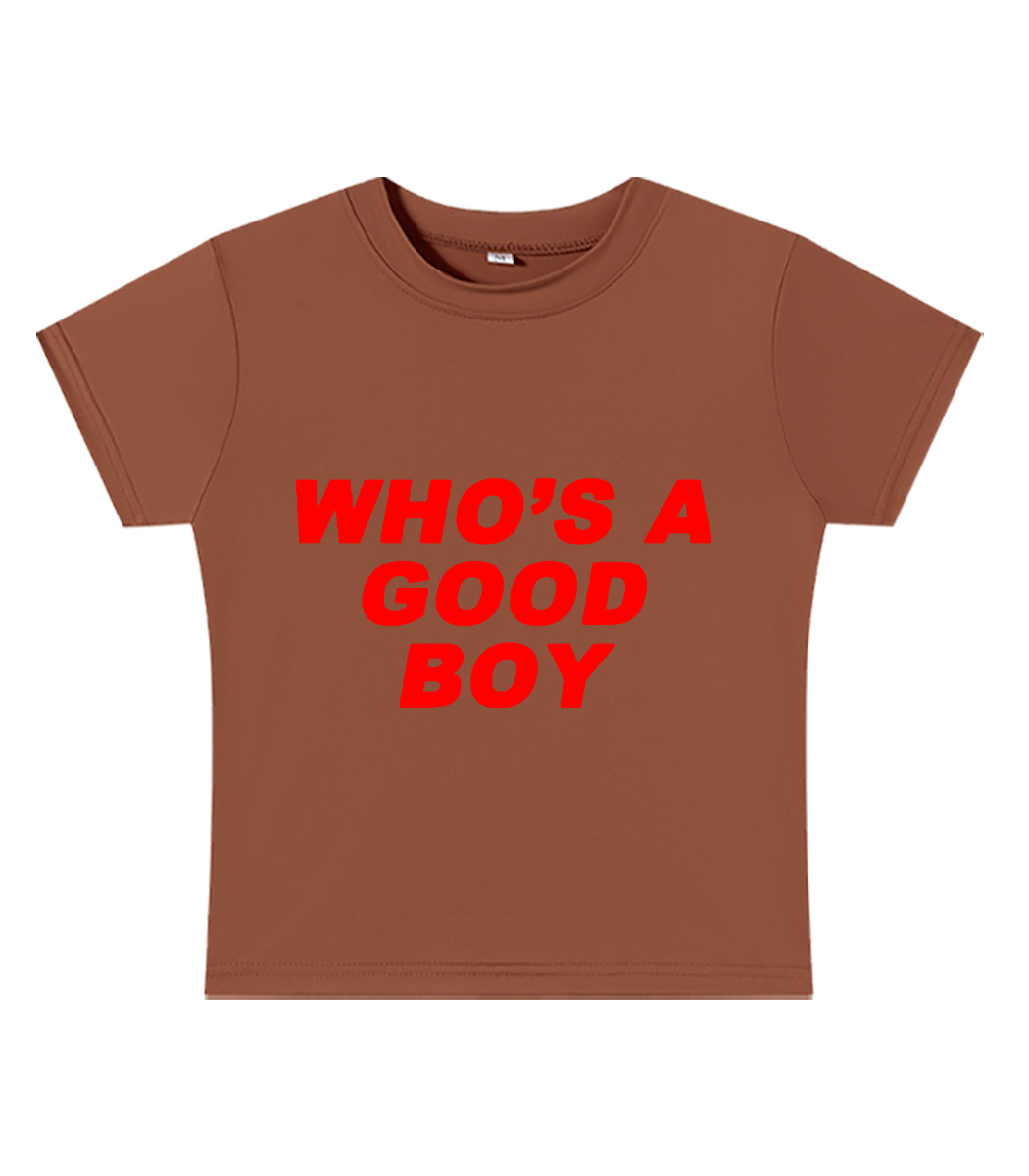 Who's A Good Boy Y2K Baby Tee
