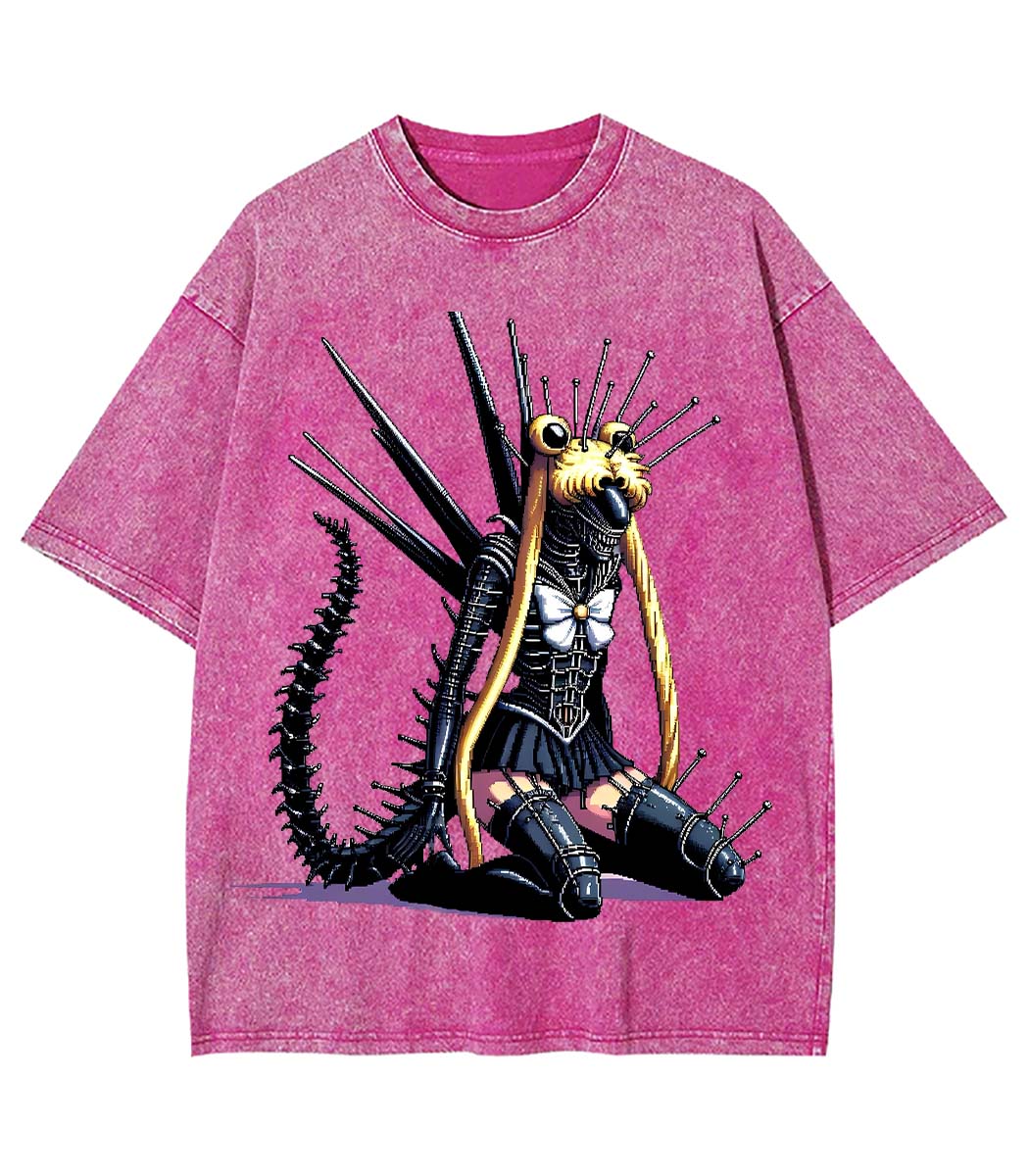 Mecha Siren of the Void Y2K Washed Tee