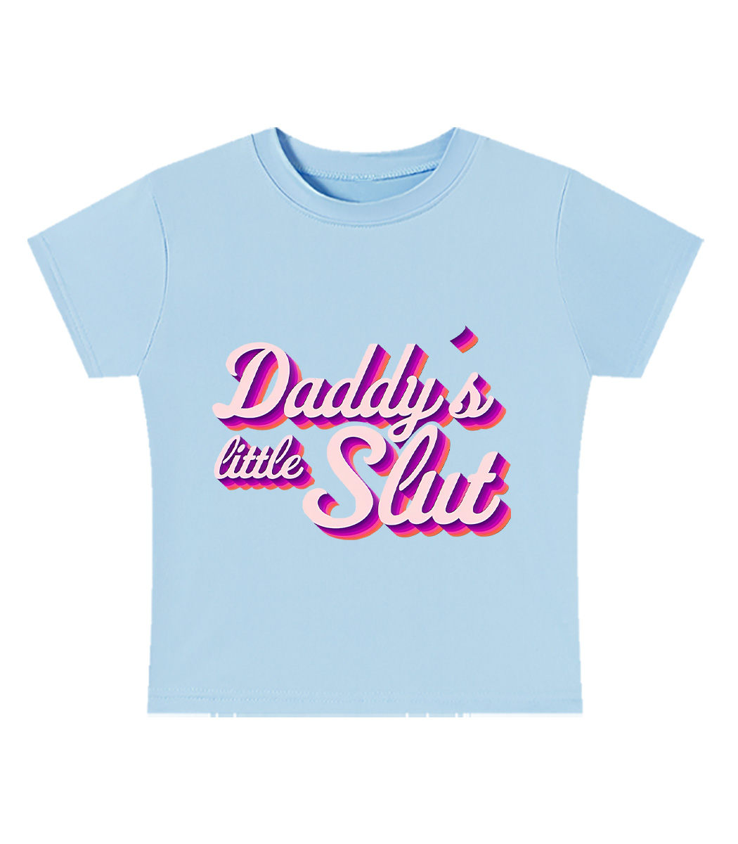 Daddy's Little Slut Y2K Baby Tee